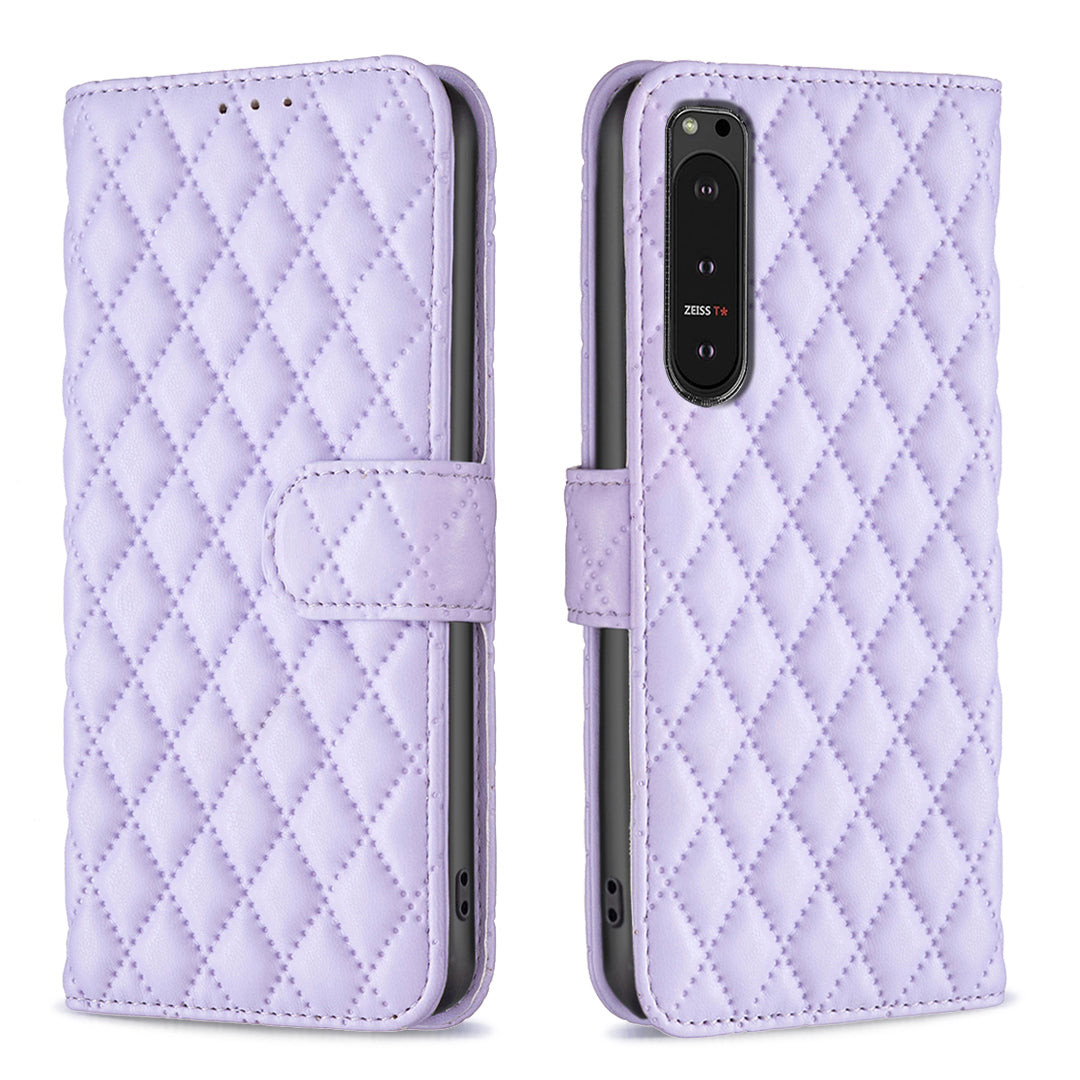 BINFEN COLOR BF Style-14 For Sony Xperia 10 VI Case Rhombus Grid Phone Cover with Magnetic Clasp BINFEN COLOR BF Style-14 For Sony Xperia 10 VI Case Rhombus Grid Phone Cover with Magnetic Clasp